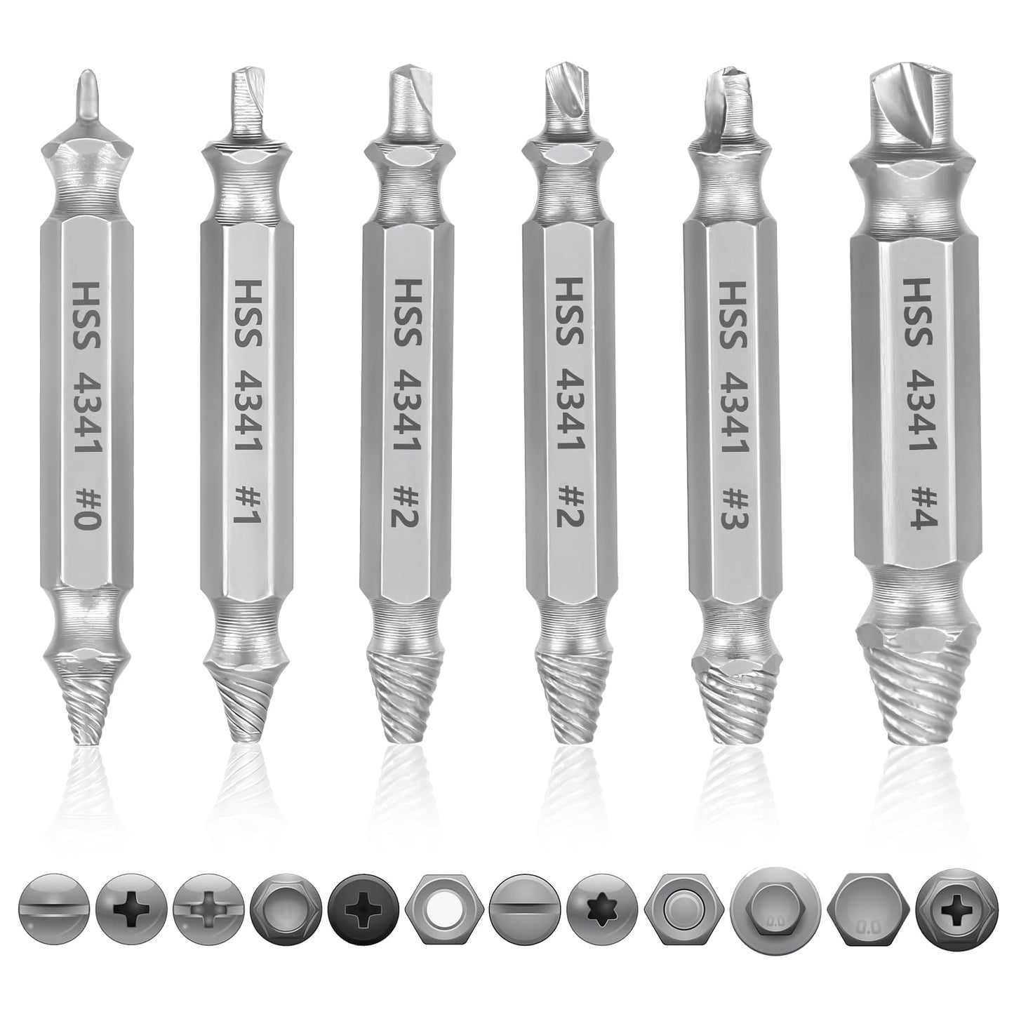 Oruola 6pcs Stripped Screw Removal Tool,Damaged Screw Extractor Set,Remover for Stripped Head Screws Nuts & Bolts, Drill Bit Tools for Easy Removal of Rusty & Broken Hardware, Superb Gift for Men