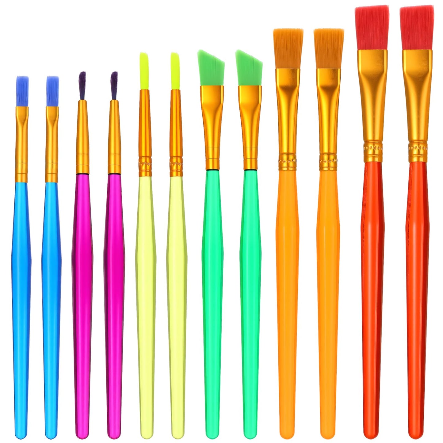 Guduling 12 Pcs Paint Brush Small,Cake Painting Brush for Icing Sugarcraft Decor,Nylon Hair Paint Brushes Set for Art and Craft Supplies