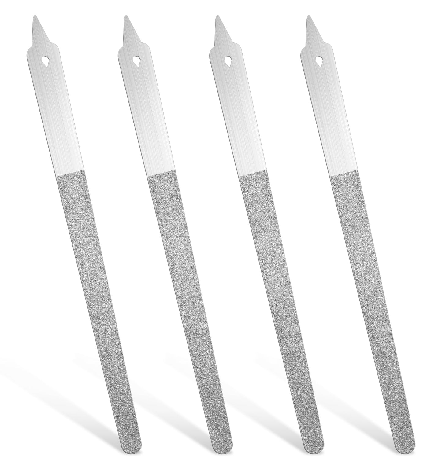 Diamond Deb Nail File, 4 PCS Stainless Steel Nail Filer Metal Nail Files for Natural Nails, Stainless Steel Filer for Salon Home