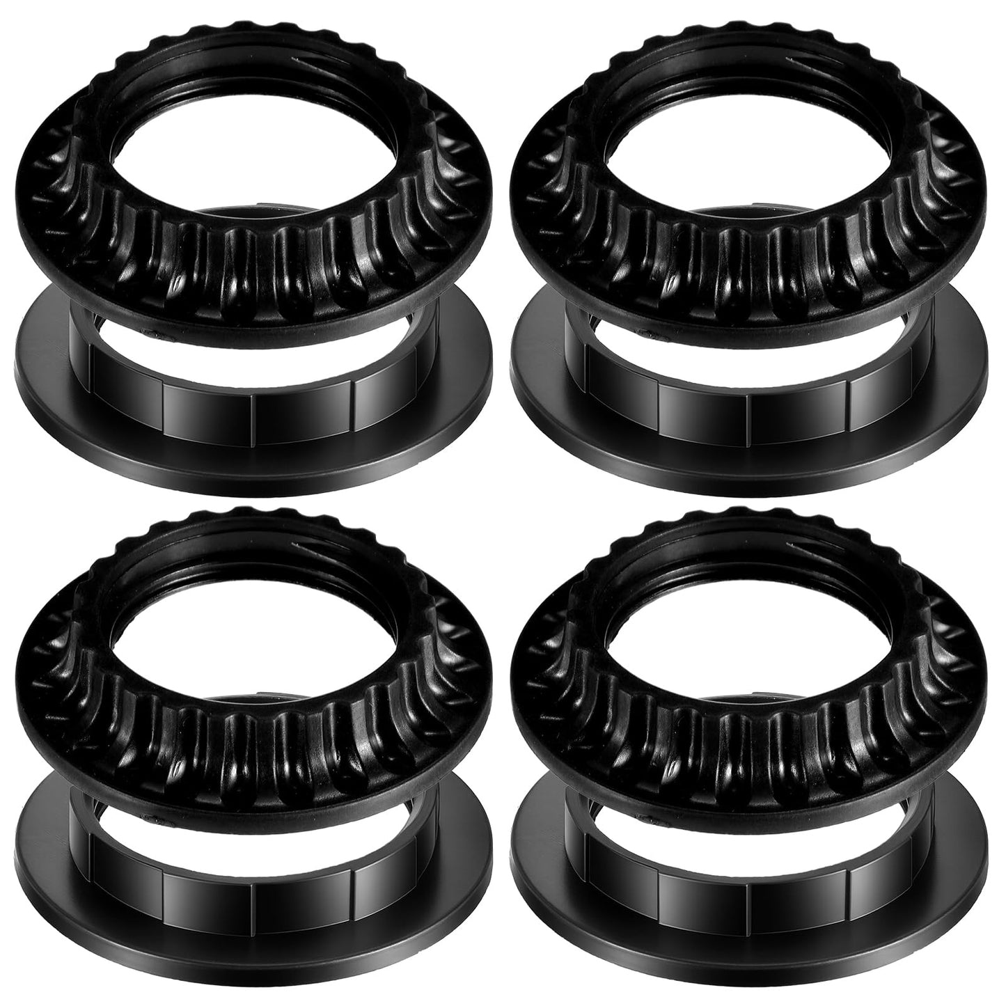 Elegaperma 8Pcs Lamp Shade Ring, Complete E26 E27 Socket Rings for Lamps with Adapter Set, Universal Lamp Shade Adapter Ring for Floor Lamp and Pendant Light Shade Replacement