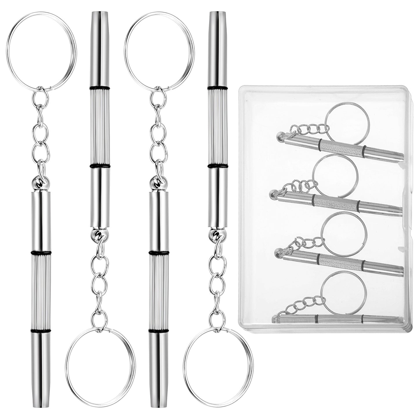 oruola 2pcs Screwdriver for Glasses,Mini Screwdriver Set for Glasses,3 in 1 Precision Glasses Screwdriver Keychain,Small Screwdriver for Glasses,Watch,Jewelry Repair (Phillips,Hex,Flat Head)