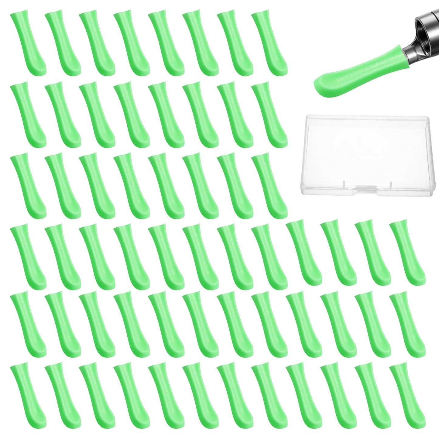 Guduling 60 Pcs Ear Wax Removal Replacement Tips,Silicone Ear Camera Replacement Tips for Wet/Dry Ears Waxs Cleaning,Ears Cleaner Tip Wax Removal Tool Set for for Teens Adults