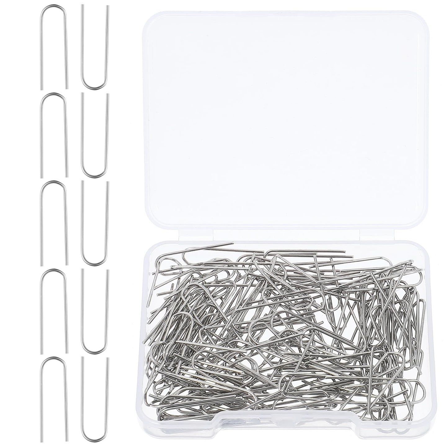 Oruola 150pcs Nichrome Wire for Ceramics,U-Shaped High Fire Wire for Ceramics,High Temp Wire for Kiln Ceramic Ornaments,Glass Projects,Porcelain,Stoneware and Fusing in Glass,with Plastic Storage Box