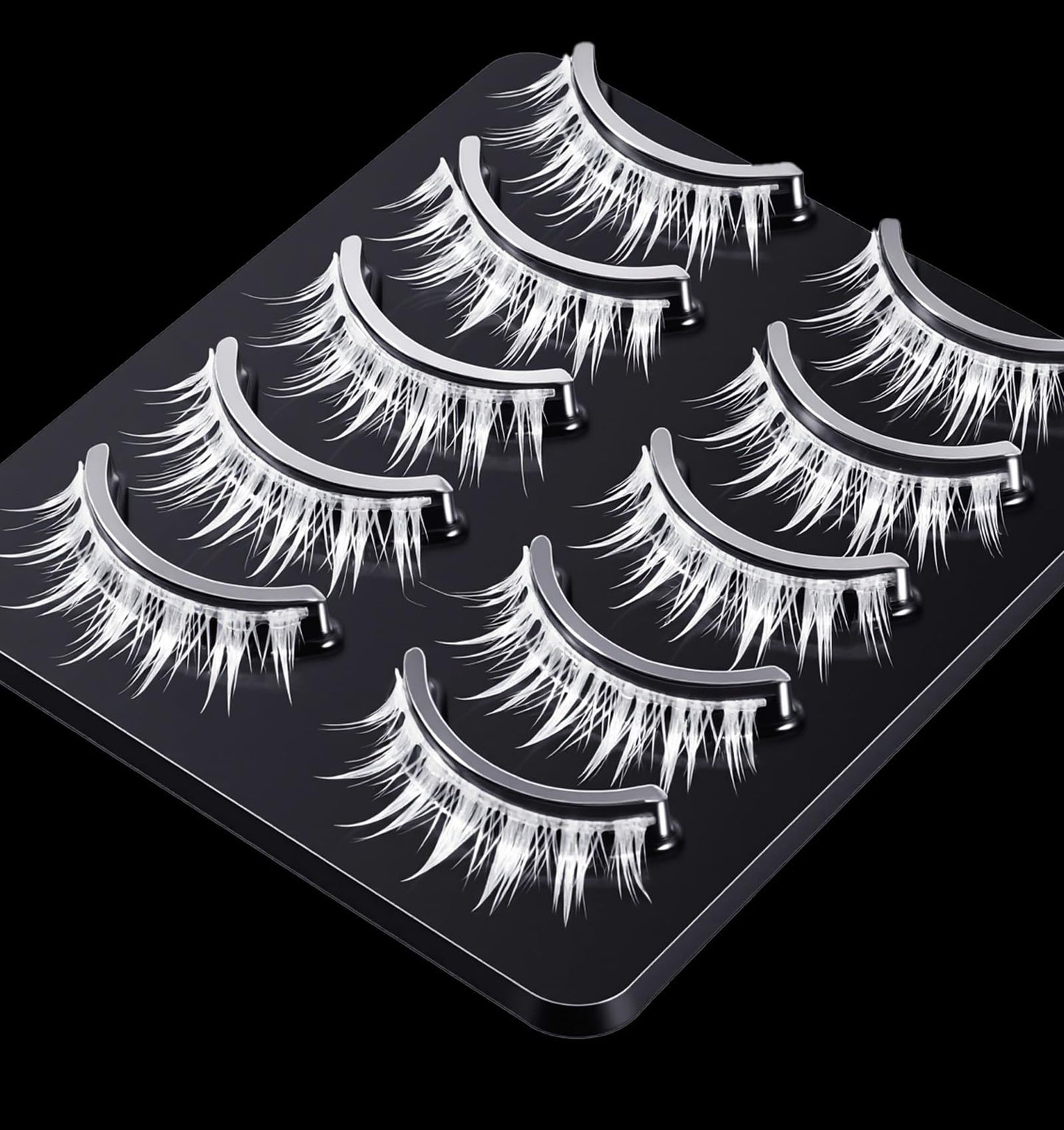 5 Pair White Eyelashes, White Lashes Anime Lashes - Spiky for Cosplay Party