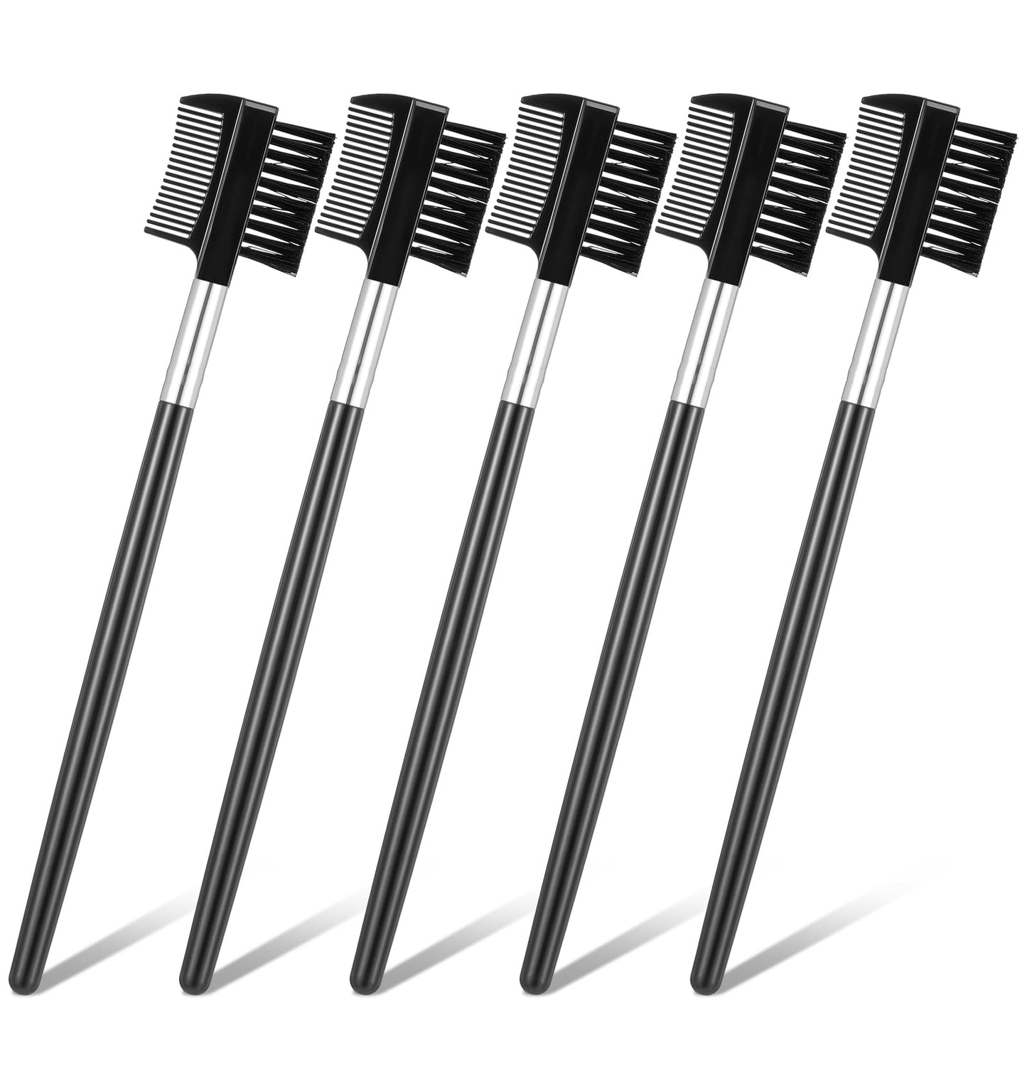 Eye Brow Brush, 2-in-1 Eyebrow Brush and Comb, 2Pcs Eyebrow and Eyelash Comb Set, Dual-Ended Brush for Mascara Clump Removal, Brow Grooming, Lash Separation, and Eyelash Extensions