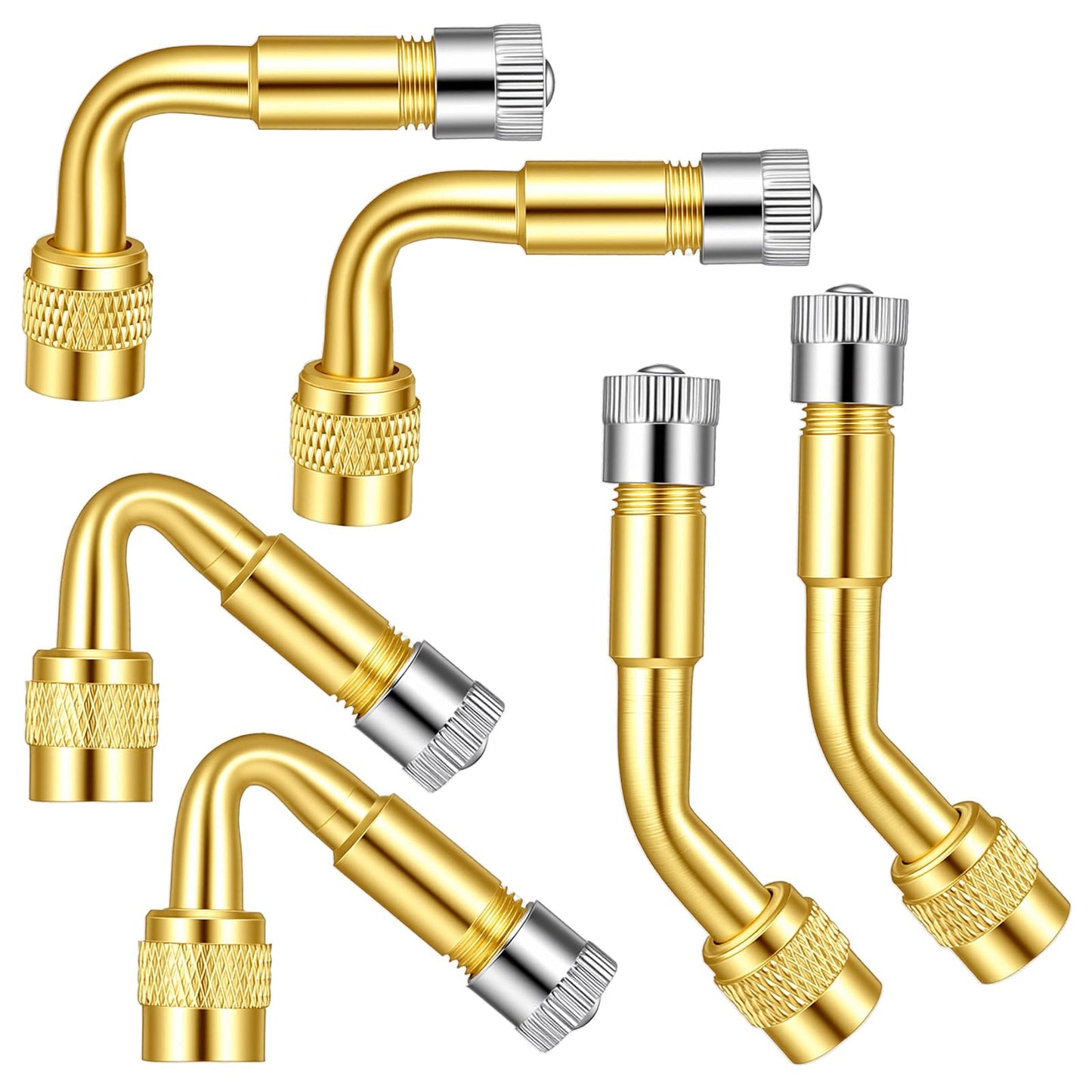 Elegaperma 6Pcs Valve Extenders, 45/90/135 Degree Tyre Valve Extension