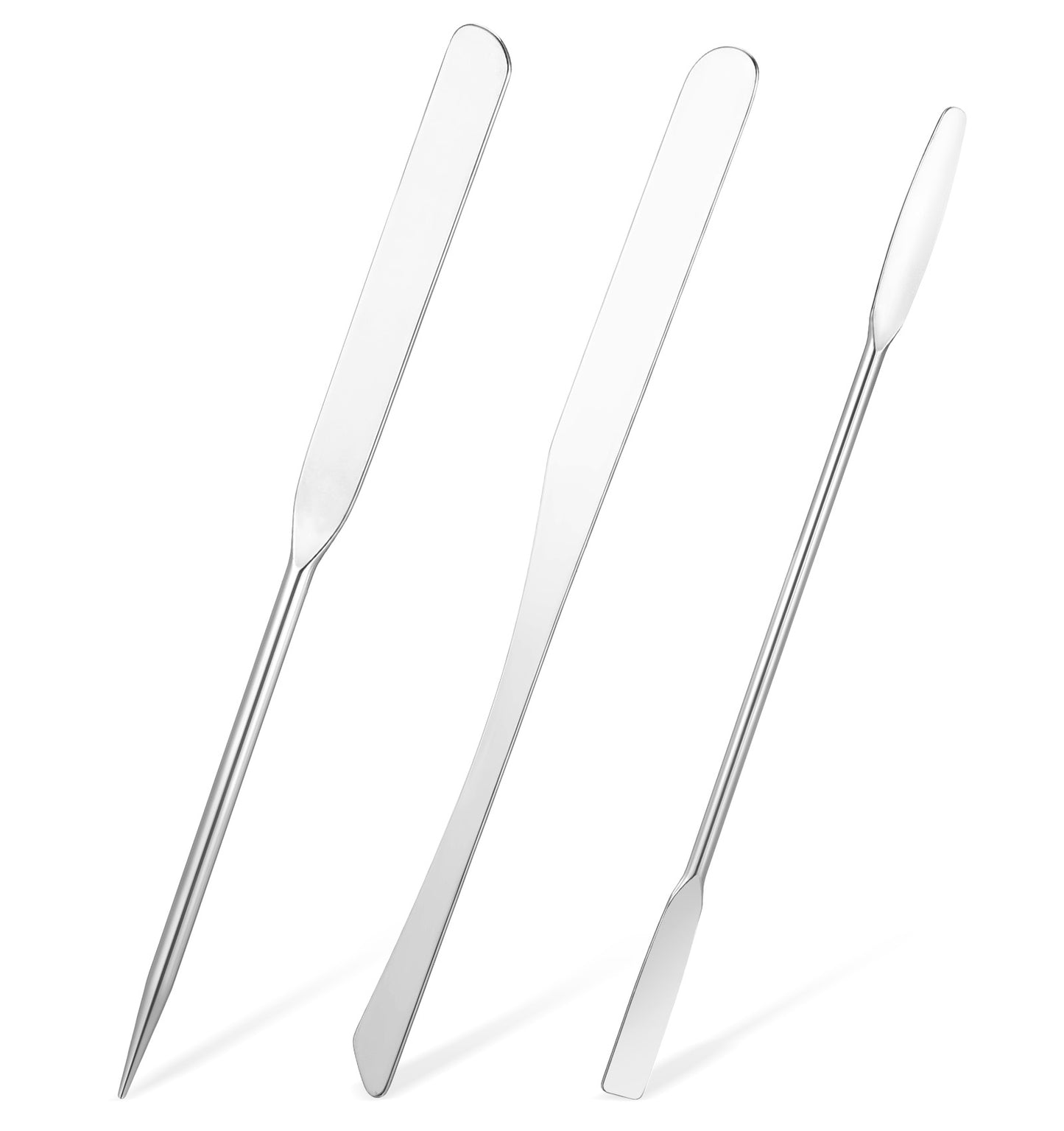 Makeup Spatula, 3 Pcs Stainless Steel Foundation Spatula, Set for Even Application Mini Metal Scraper for Surface Skincare Face Cream Cosmetic