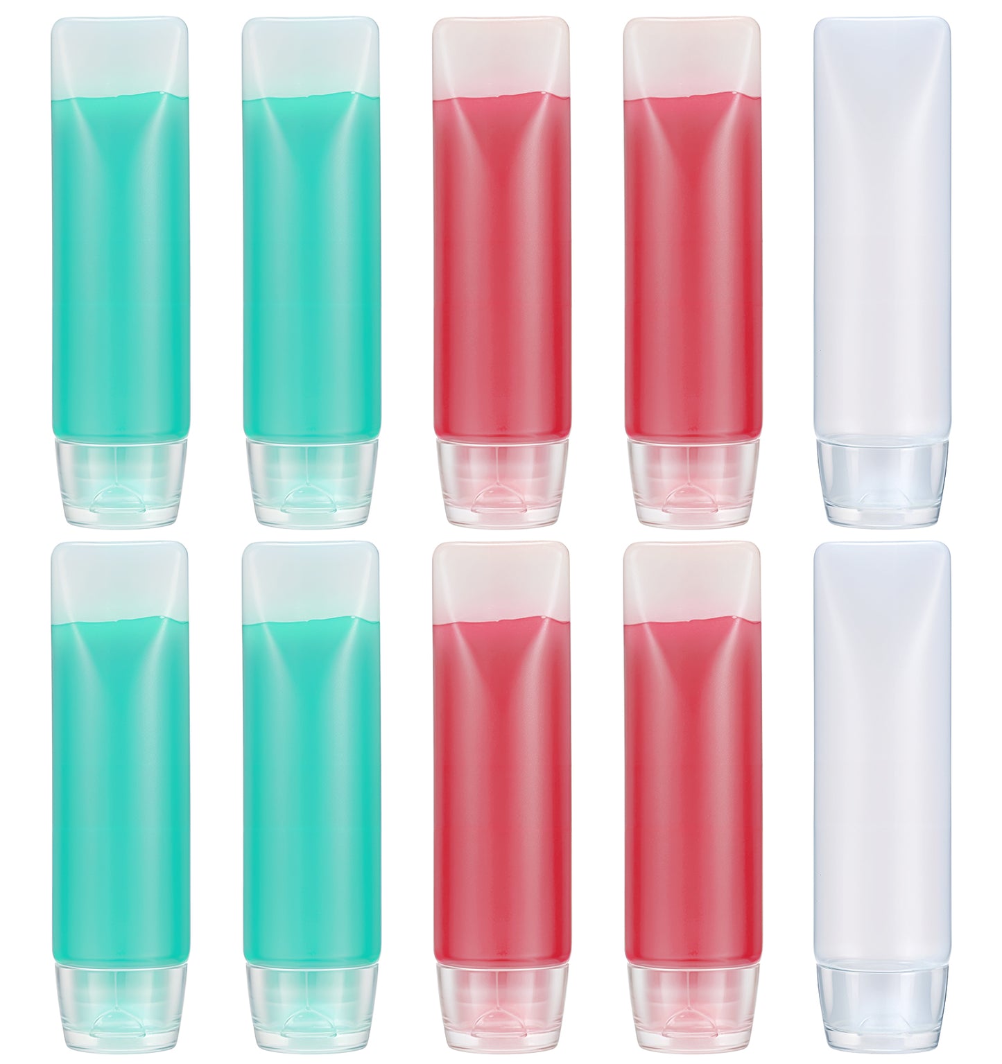 10Pcs Travel Toothpaste, 30ml Refillable Soft Plastic Clear Travel Bottles for Toiletries Cosmetic, Soft Squeeze Bottles with Flip Cap, Travel-Size Container Convenient for Lotion Toiletries Cream