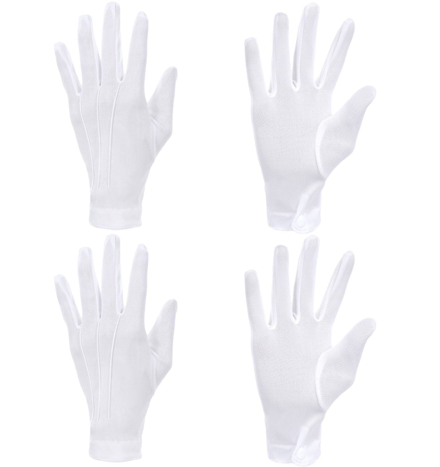 ValueBargain White Gloves Men Women, 2 Pairs White Gloves for Handling Wedding Dress, Breathable Thin Cotton Cotton Glove for Women, Men, Spa, Lotion, Sleeping, Jewelry Inspection