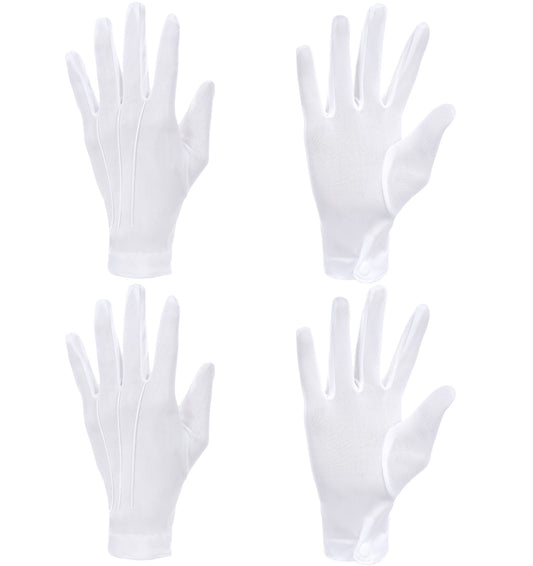 ValueBargain White Gloves Men Women, 2 Pairs White Gloves for Handling Wedding Dress, Breathable Thin Cotton Cotton Glove for Women, Men, Spa, Lotion, Sleeping, Jewelry Inspection