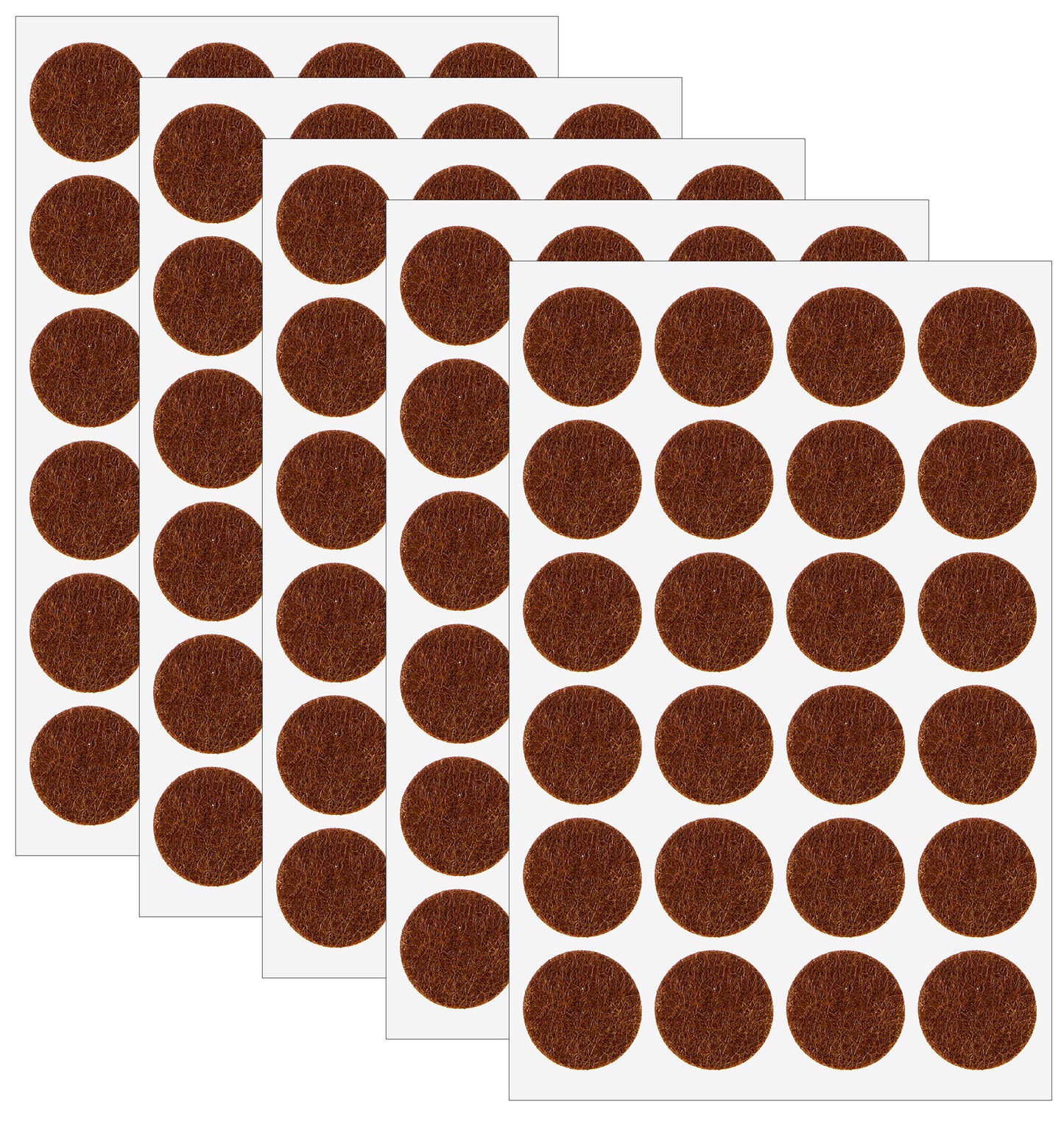 120 Pcs Felt Pads for Furniture, 1/2 Inch Brown Self Adhesive Felt Bumpers, Round Cabinet Door Pads for Furniture Kitchen Drawers Cupboards