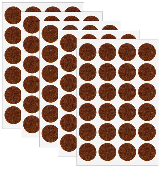 120 Pcs Felt Pads for Furniture, 1/2 Inch Brown Self Adhesive Felt Bumpers, Round Cabinet Door Pads for Furniture Kitchen Drawers Cupboards