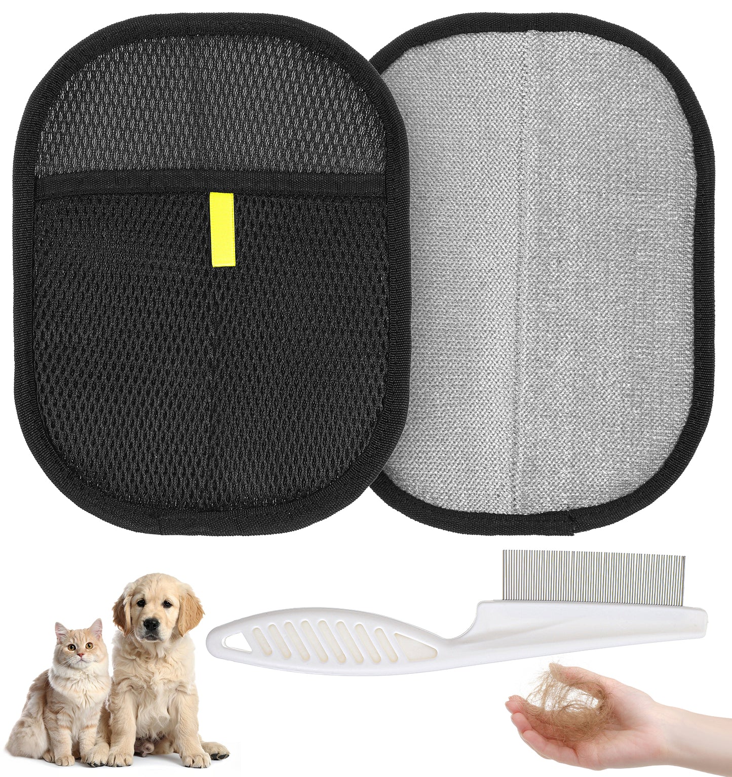 ValueBargain Pet Hair Removal Gloves, Electrostatic Pet Hair Remover for Cats Dogs, Reusable Washable Grooming Gloves for Furniture Bed Sheets Clothes Car Seats