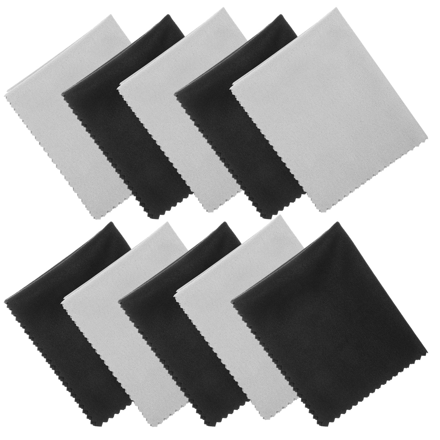 Oruola 10pcs Microfiber Cleaning Cloth Glasses,5 x 7 in Glasses Cloth for Eyeglasses,2 Color Microfiber Cleaning Cloth for Electronics,Safe & Effective Cleans Lenses Screens Cameras Cell Phone LCD TV