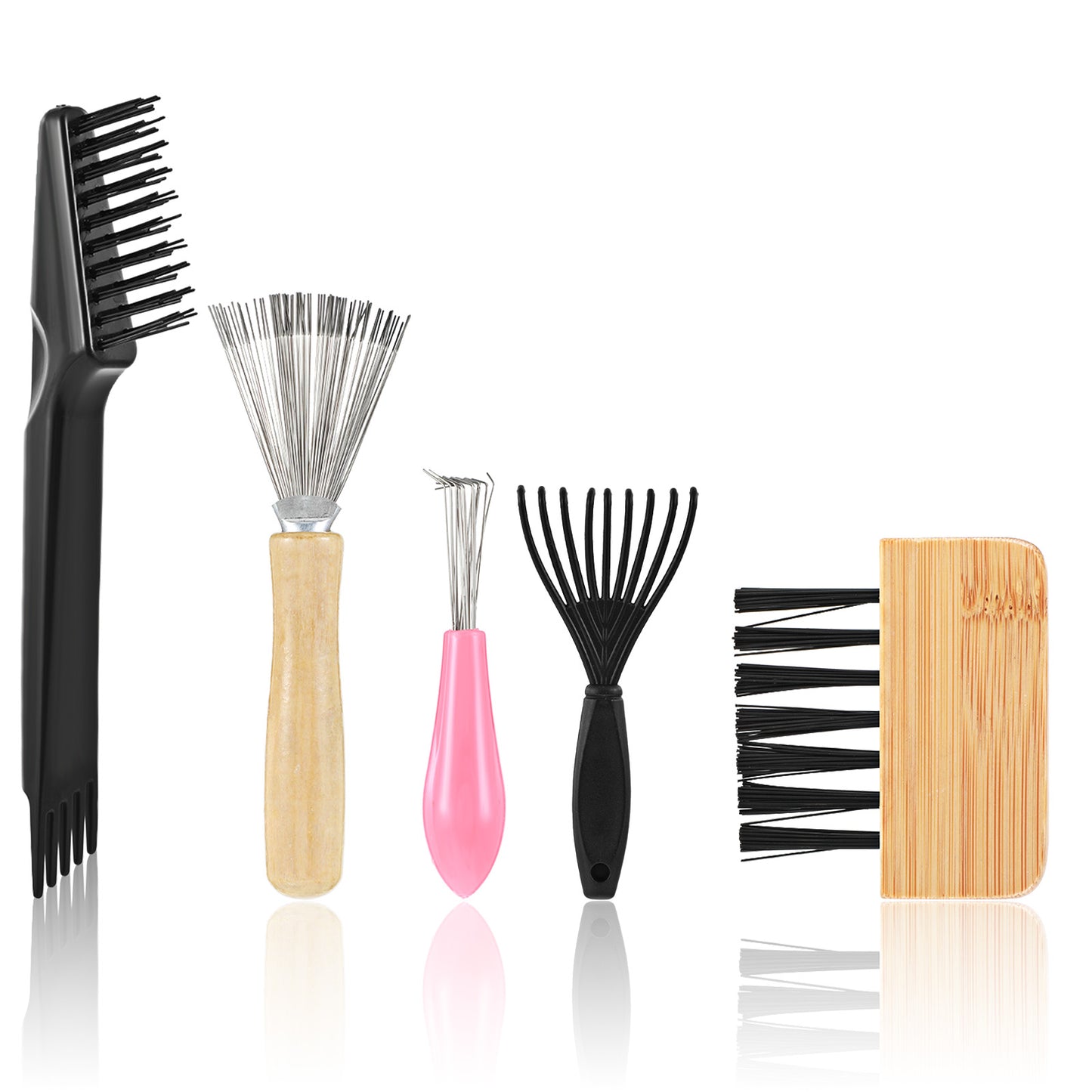 Oruola 5pcs Hair Brush Cleaning Tool, Different Specifications of Hairbrush Cleaner,Comb Cleaner for Removing Hair Dust Home Salon Use,Hairstylist Essentials (5 Style)