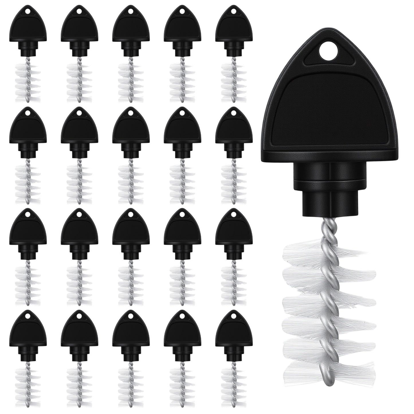 Guduling 20 Pcs Nylon Beer Tap Brush,Draft Beer Tap Stoppers Cleaning Brushes,Dustproof Black Taps Cleaner Plug for Restaurant Home Party Bar, Dustproof Black