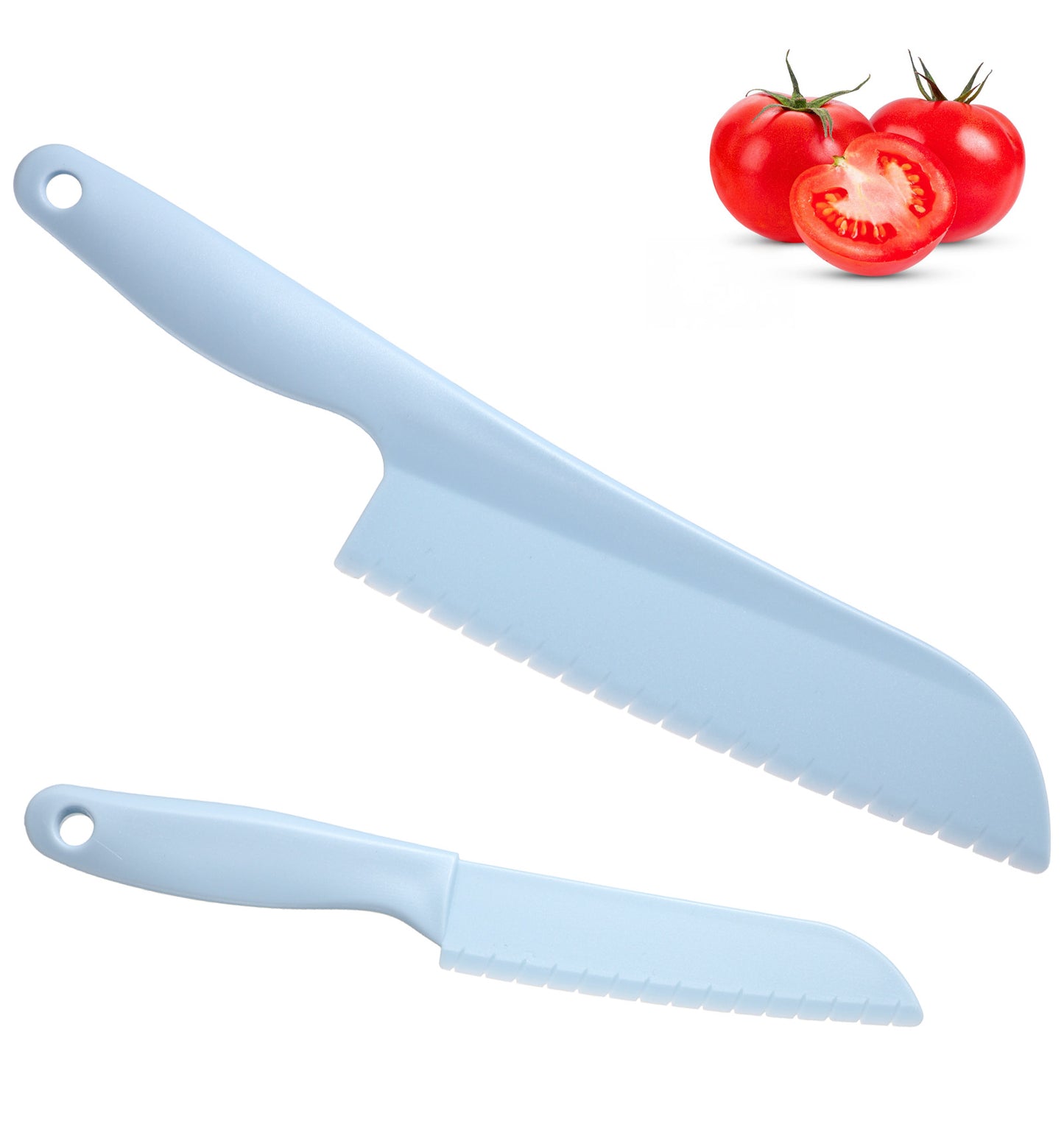 FRCTLNKG 2 Pcs Lettuce Knife to Prevent Browning, Plastic Knife for Cutting Lettuce for Kitchen Salad, Vegetables and Fruits(Blue)