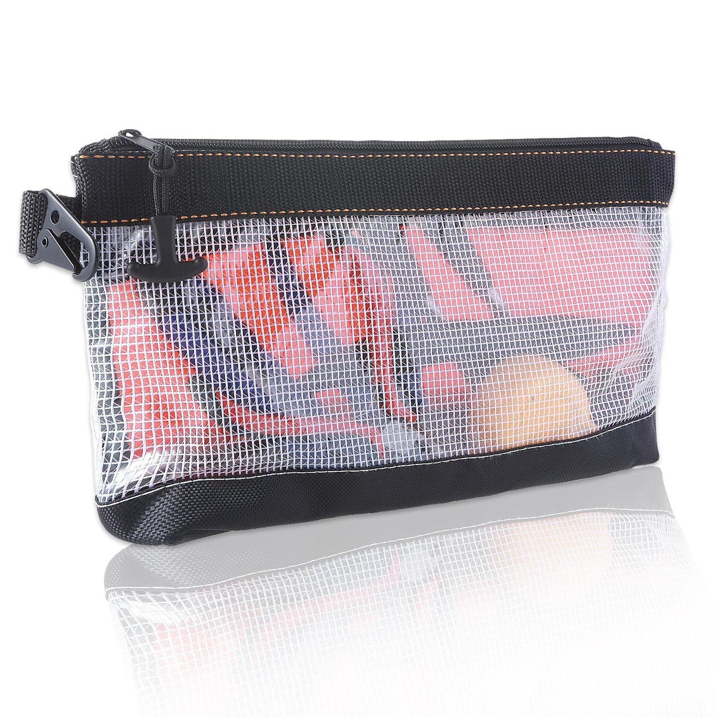 oruola Small Mesh Zipper Tool Pouch,Clear Zipper Pouch,Pouch Bags for Men Tools,Tool Zipper Pouch Bag for Tool Box Organizers and Storage, Heavy Duty Small Tool Pouch,Tool Bag Organizer