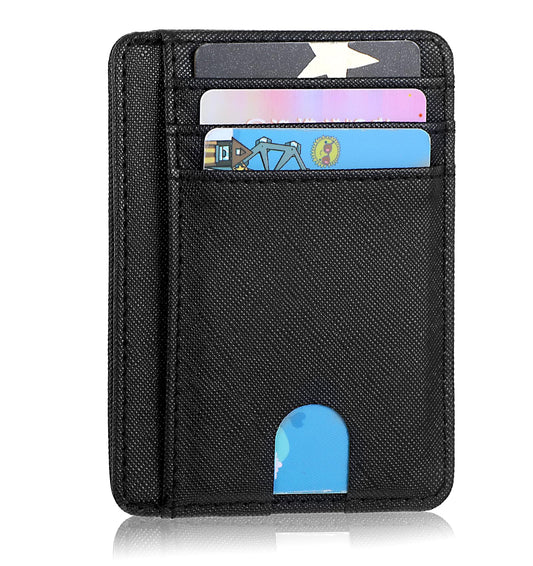 RFID Wallet Women, Travel Minimalist Slim Front Pocket Wallet for Men Women, RFID Blocking Credit Card Holder Case, Black Green Purple Blue, S