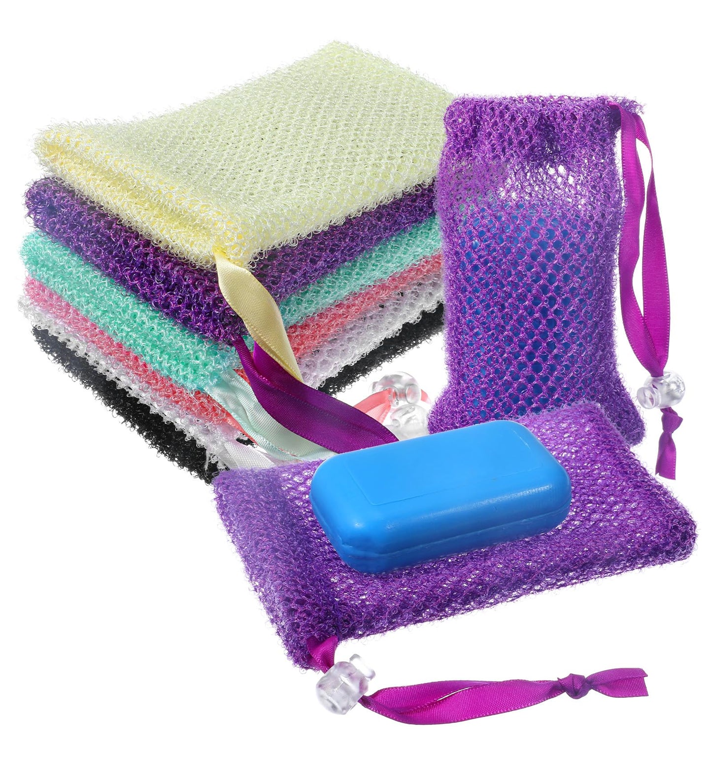 6Pcs Soap Bag for Shower, Mesh Soap Bags for Soap Bars Exfoliating Net Holder for Bath and Shower Suitable for Quick Drying and Convenient Storage Solutions
