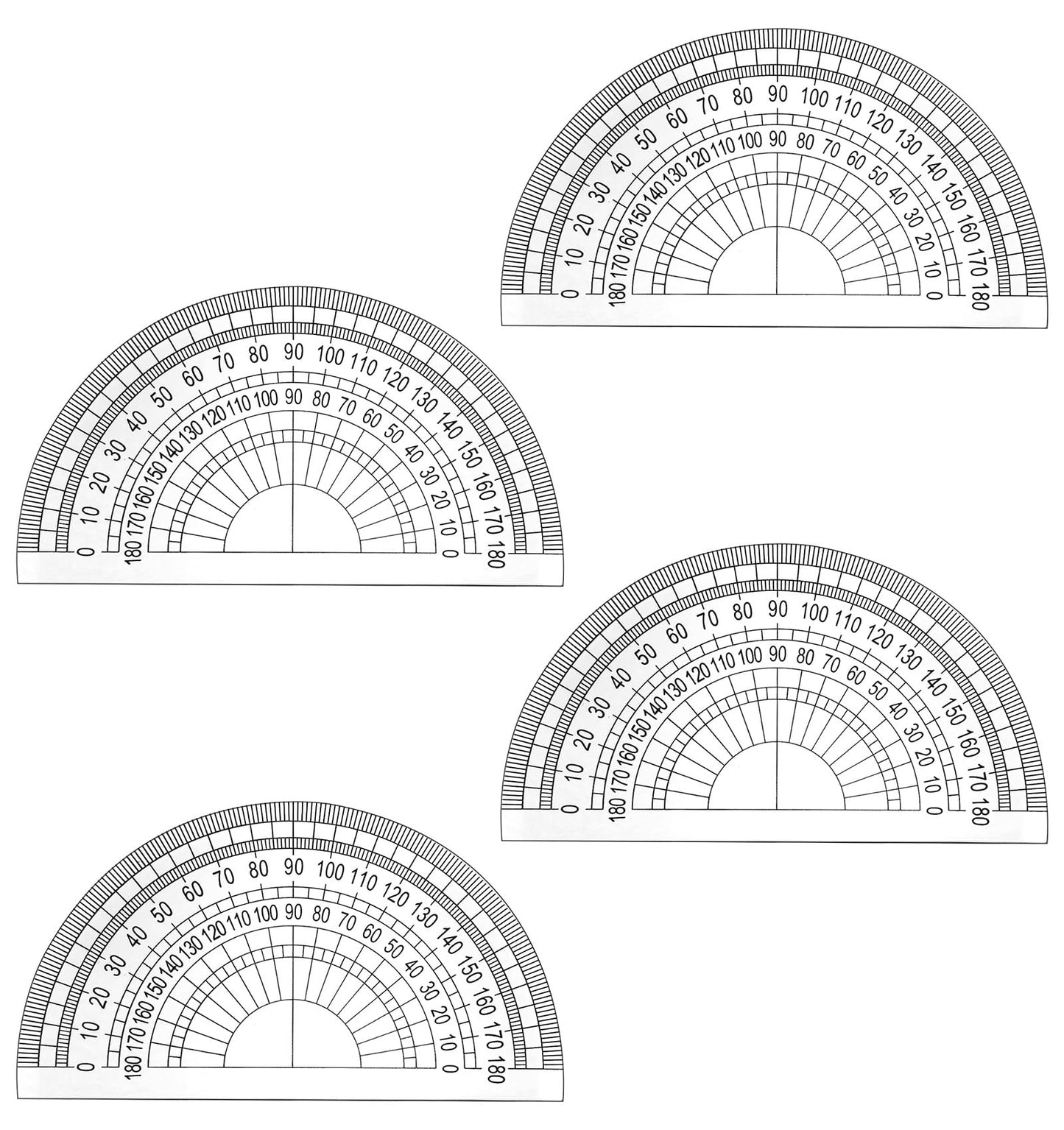 4 Pack Protractors Bulk for Classroom, Math Protractors 180 Degrees Plastic Protractor Set, Clear 4 Inch Angle Measurement Tool for School Geometry