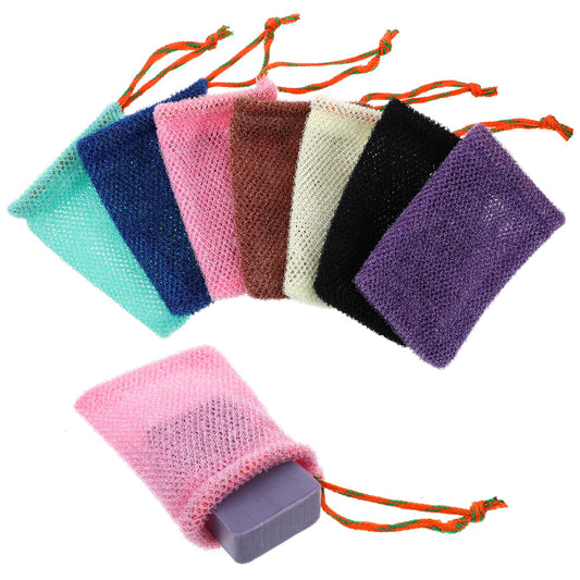 Classicseali 7pcs Soap Bar Bag, Nylon Soap Bag for Shower with Drawstring Closure, 14 X 10CM/5.51 X 3.94 in Shampoo Bar Bags for Bath and Shower