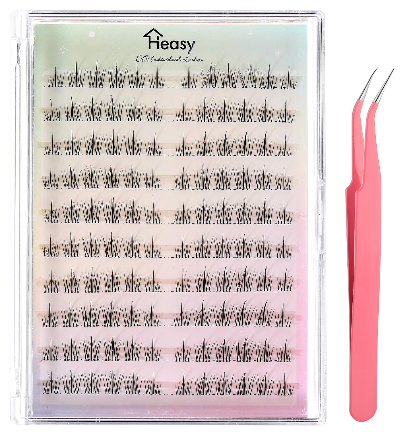 Manhua Lashes Cluster, 120 Pcs Manga Lashes Clusters with Spiky Asian Lash Clusters & Include Tweezers, DIY at Home, (Black)