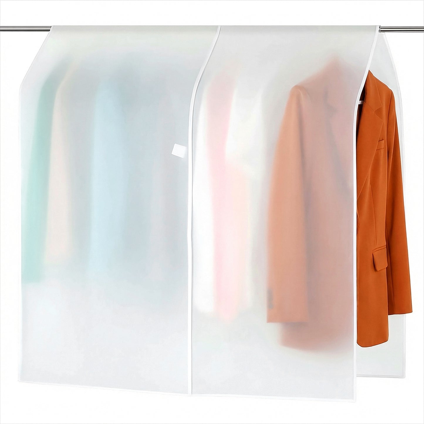 Guduling 2 Pcs Garment Rack Cover,Duty Dust & Moisture Resistant Clothing Rack Cover,Clear Covers for Clothes Rackfor Closet Storage, Relocation Protection & Wardrobe Organization (110 X 110cm)