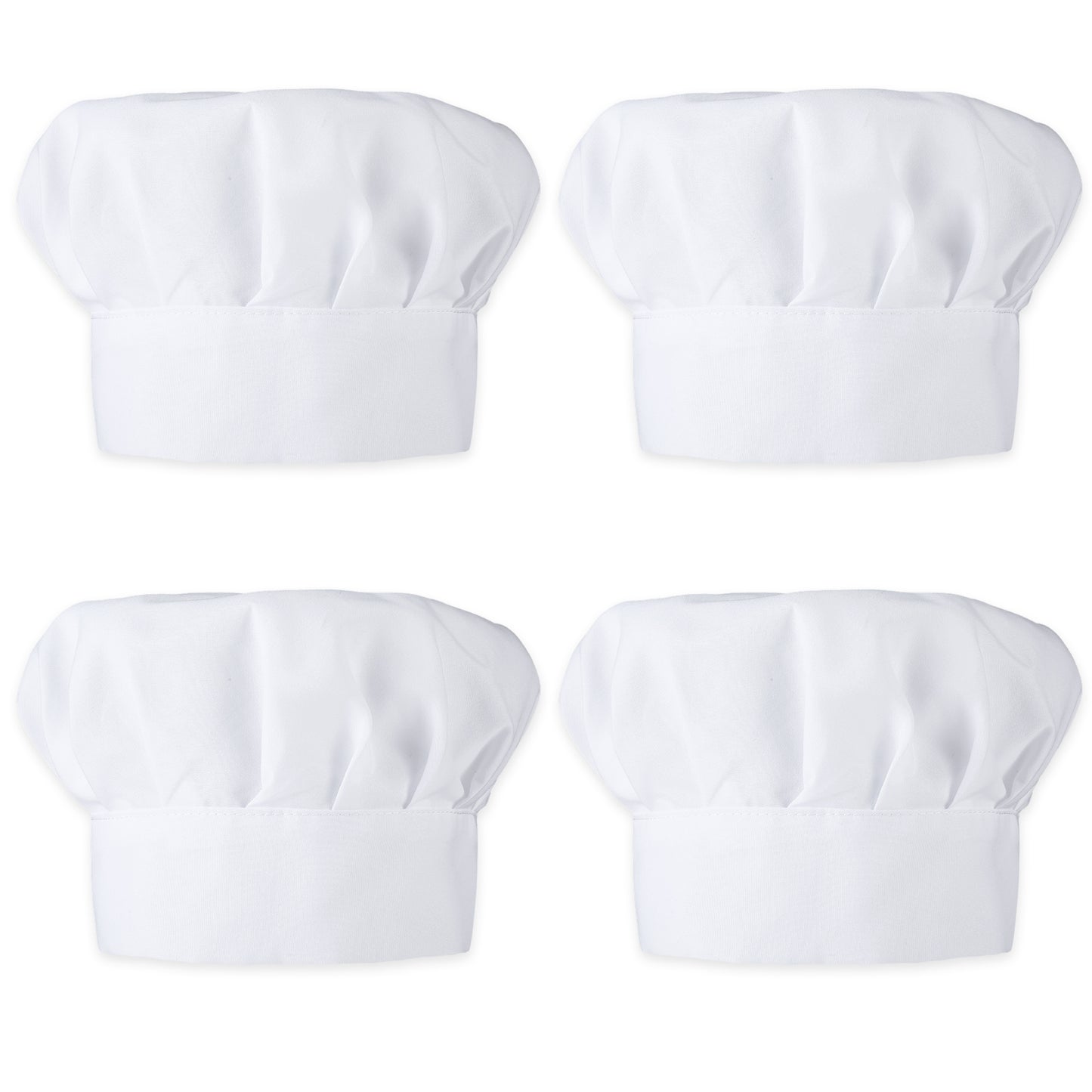 Classicseali 4pcs Kids Chef Hat, Adjustable Elastic White Chef Hat Kids, Cotton Polyester Cooking Caps for Children, 50-54CM Chef Hats Perfect for Baking, Cooking Parties, Art Classes