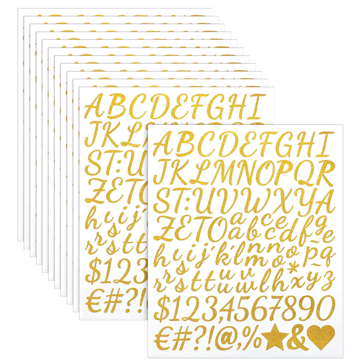 Oruola 1152Pcs/12sheets Cursive Letter Stickers,Self Adhesive 1 in Sticky Letters for Poster Board,Cute Vinyl Letter Stickers for Arts Crafts Outdoor Sign Poster Notebook Mailboxes Car