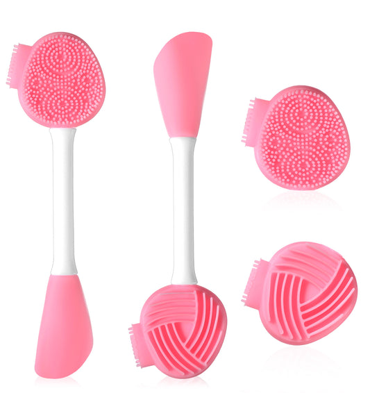 Silicone Face Brush, 2Pcs Manual Facial Cleansing Brush & Face Mask Applicator, Multifunctional for Cleansing & DIY Masks, Easy to Use Gentle on Skin for All Skin Types