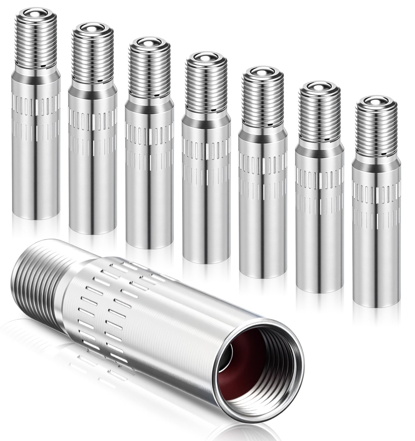 8PCS Tyre Valve Extension, Valve Extenders, Screw on Plated Universal Wheel Adapter for Car Truck Motorcycle Bike Van Caravan