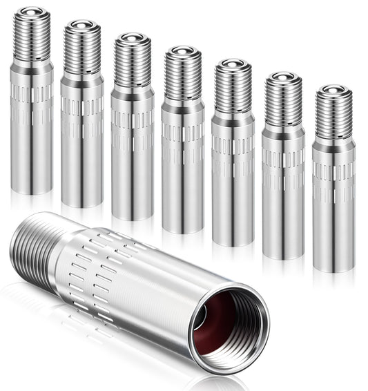 8PCS Tyre Valve Extension, Valve Extenders, Screw on Plated Universal Wheel Adapter for Car Truck Motorcycle Bike Van Caravan