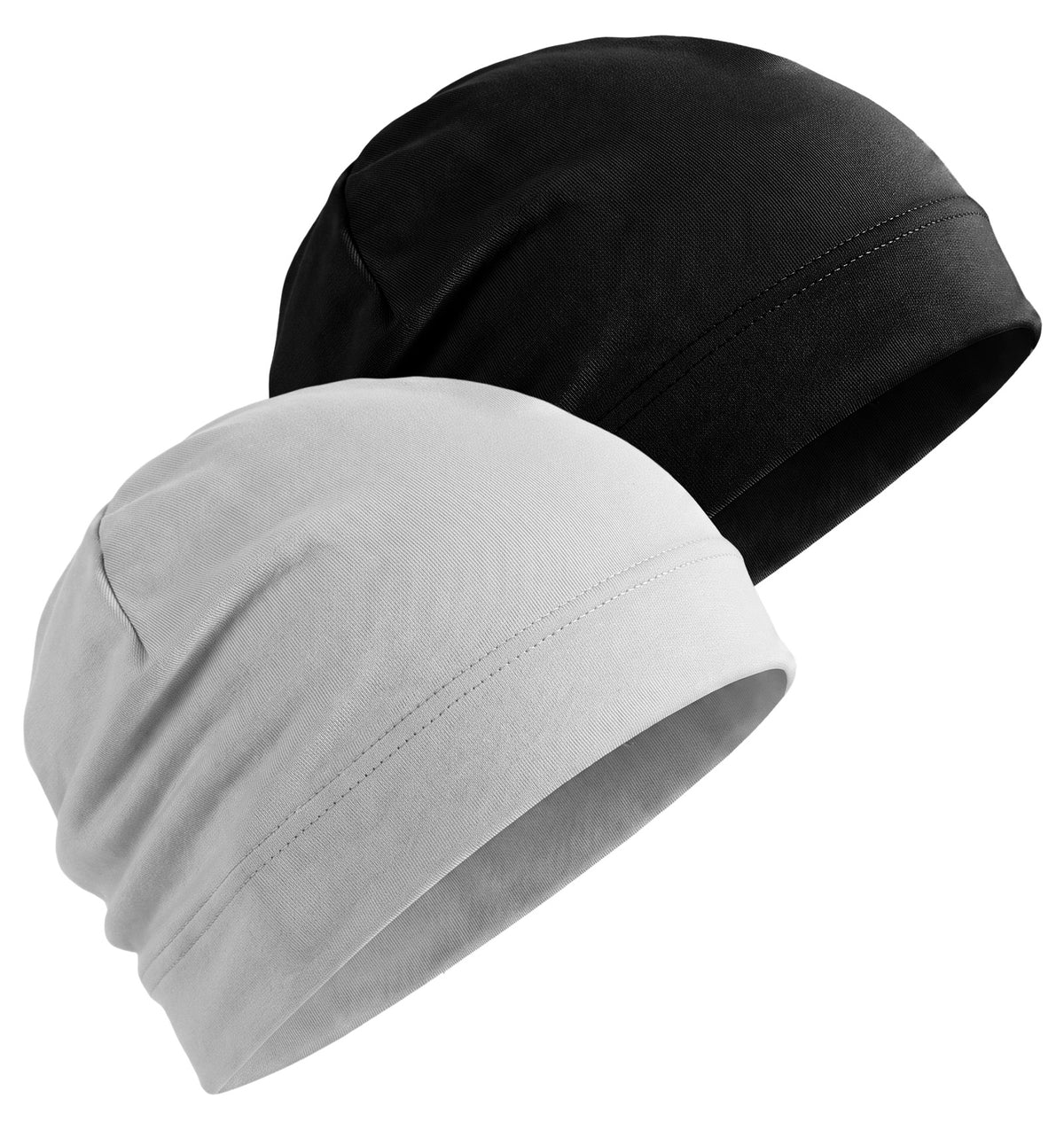 2 PCS Skull Caps for Men, Cotton Sleep Cap Men Lightweight & Breathable