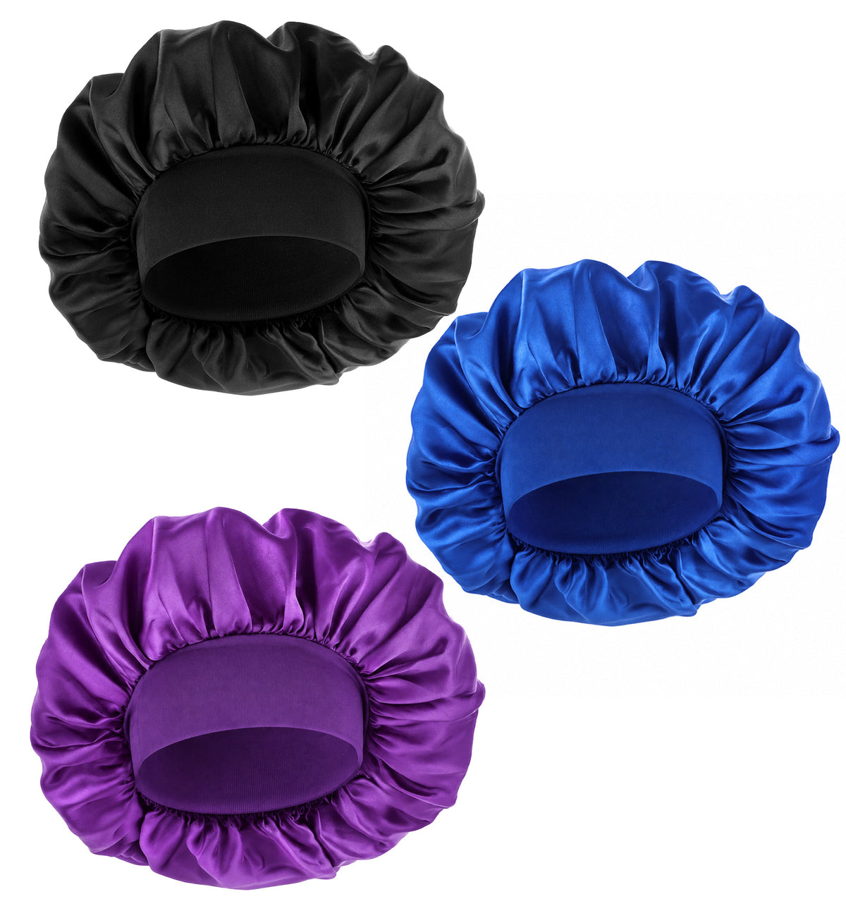 3 PCS Bonnet for Men, Silk Bonnet Men with Elastic Band, 35 Cm Diameter