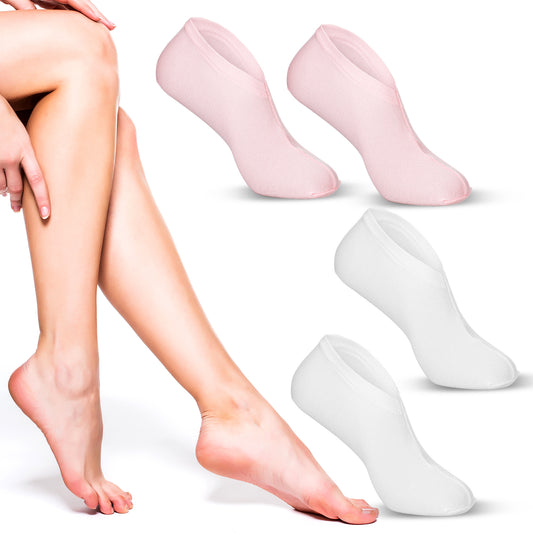Ourla 7 Pairs Moisturising Socks,Moisture Socks,Foot Sock Moisturising,Reusable for Moisturizing Feet Overnight, Repairing and Softening Cracked Heels(Pink, White)