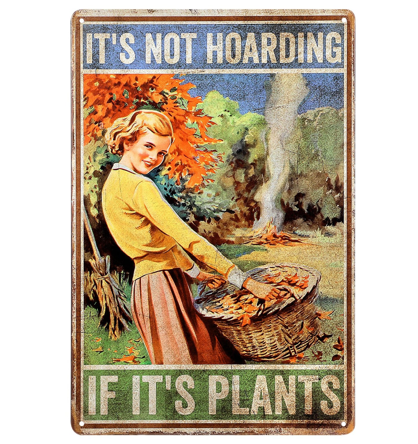 30 cm Tin Signs Vintage Garden Signs for Outdoor