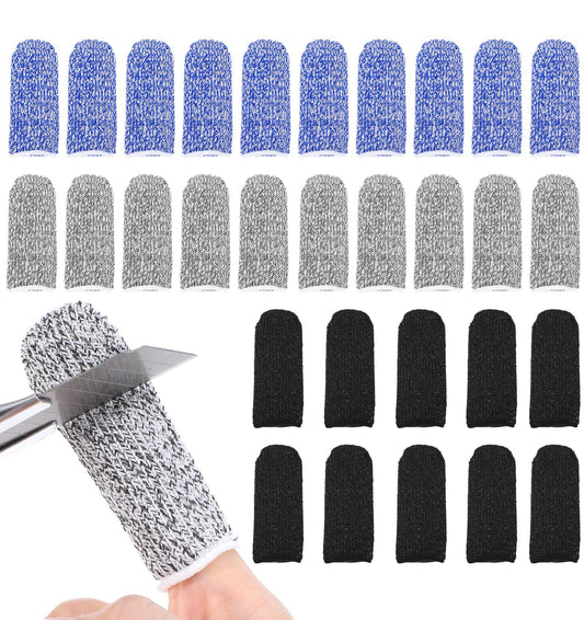30 Pcs Thumb Protector, Cut Resistant Finger Protector, Anti-Slip Reusable Finger Covers for Cuts, Fingertip Sleeve Protectors for Work and Daily Use