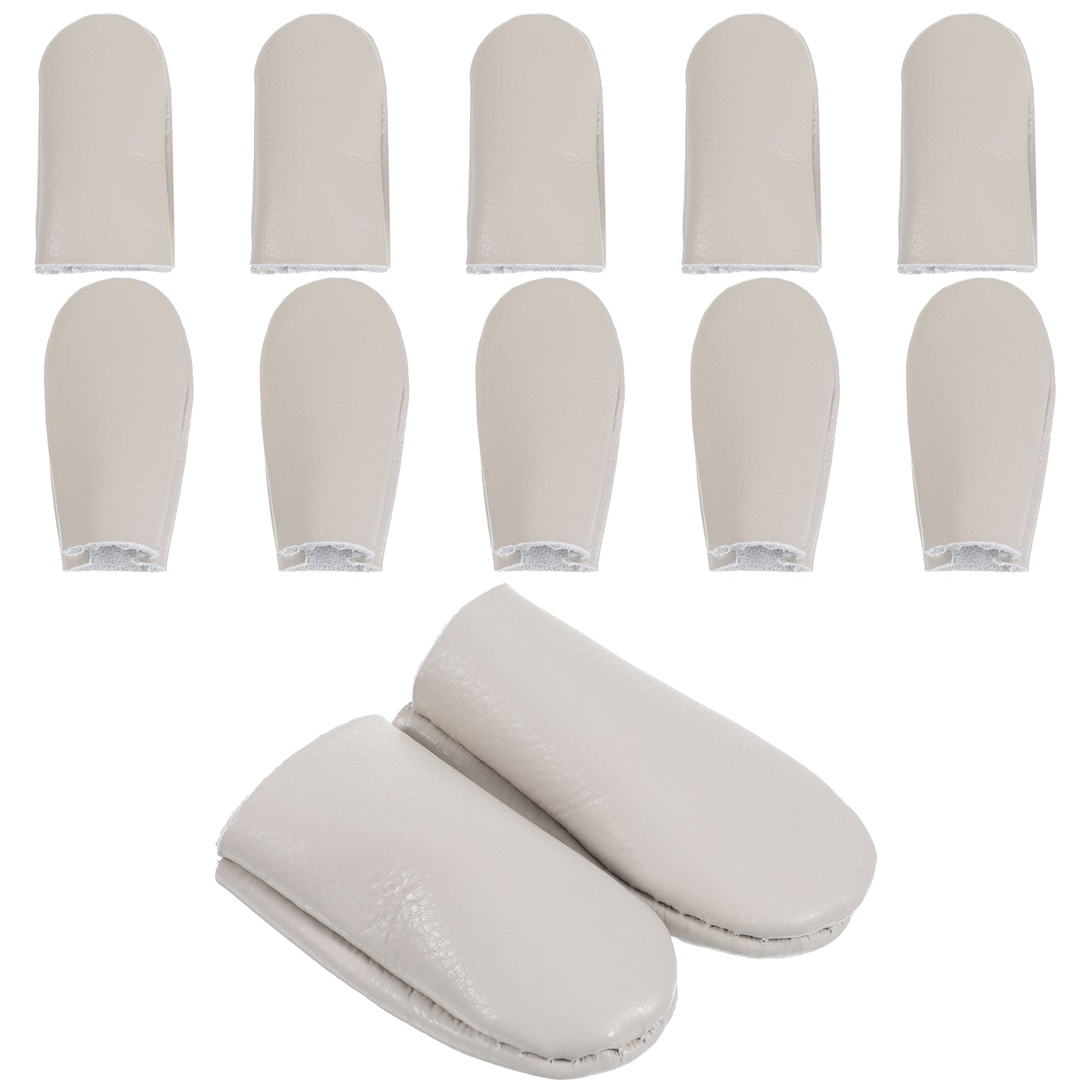 Elegaperma 10Pcs Thimbles for Hand Sewing, 2-Size Ultra Thin Leather Thimbles for Hand Sewing Quilting Crochet, Professional Finger Protection with Enhanced Grip and Maximum Tactile Sensitivity