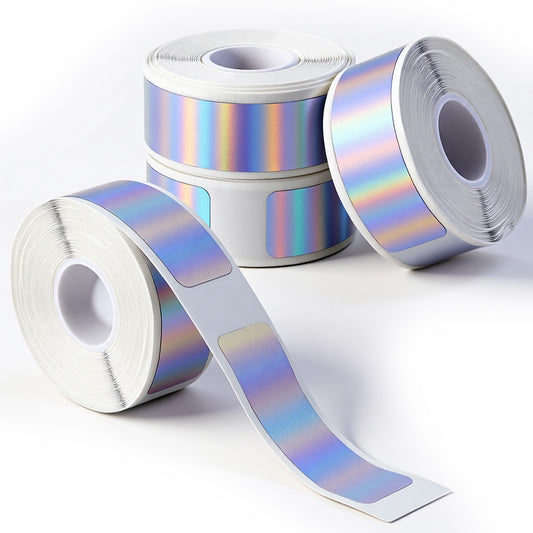 Classicseali 4 Rolls D30 Labels, 12mm x 40mm Replacement D30 Label Tape, Print Master Labels Refill 160 Tapes/Roll, Smart Mini Label Maker Refill Thermal Sticker Paper for Office, Holographic Silver