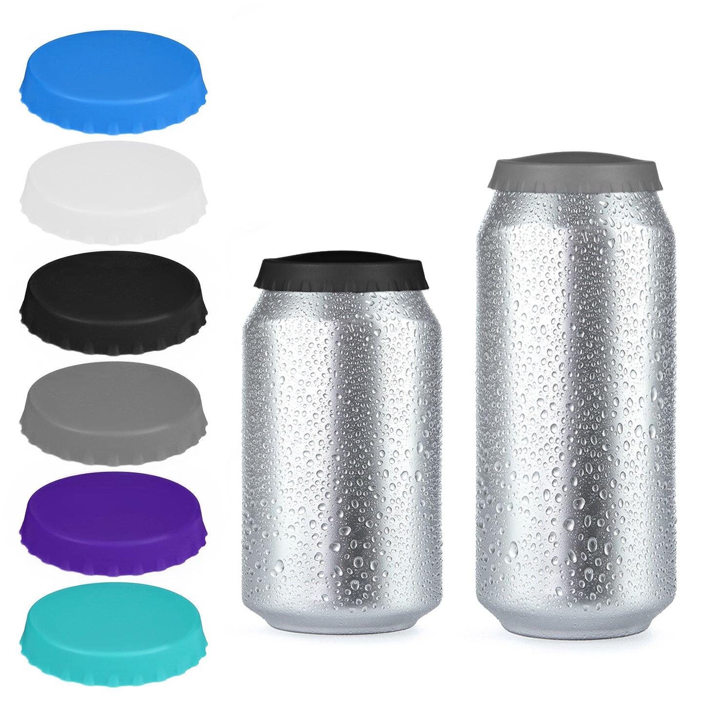 Classicseali 6pcs Can Covers, 2.56 Inch Can Lids, Anti-Spill and Dust-Proof Reusable Silicone Stretch Lids, Used for Cans, Beer, Mineral Water, Wine, Soda, Cola and Other Beverages, 6 Colors