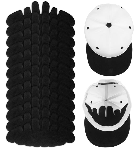 12PCS Hat Shaper Insert for Men, Black Baseball Caps Inserts Shapers No Sweat Liners with Felt Polyester Brim Support, Washable & Reusable Sweat Absorber for Baseball Caps, Snapback & Fitted Styles