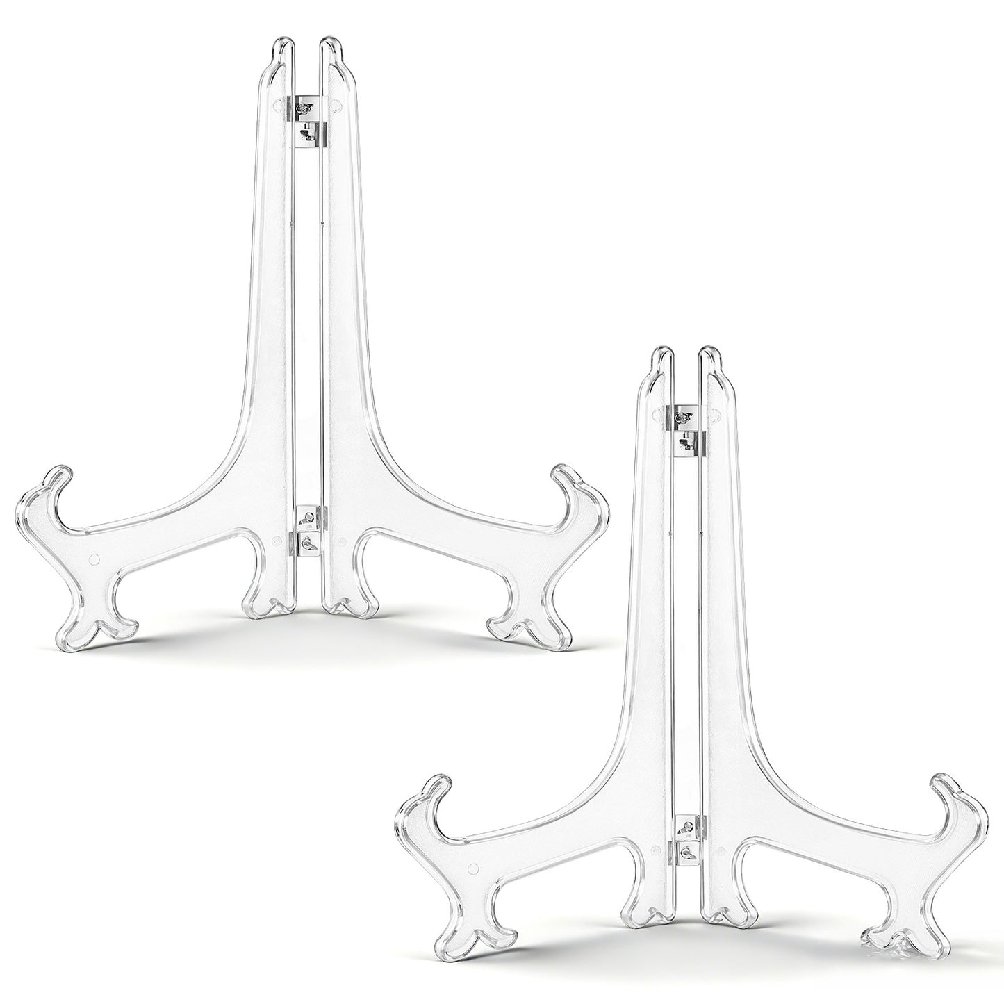 Elegaperma 2PCS Plate Stands for Display, High Clarity Picture Stand with Stable Base for 10-Inch Plates and Small Plate Stand for Photos