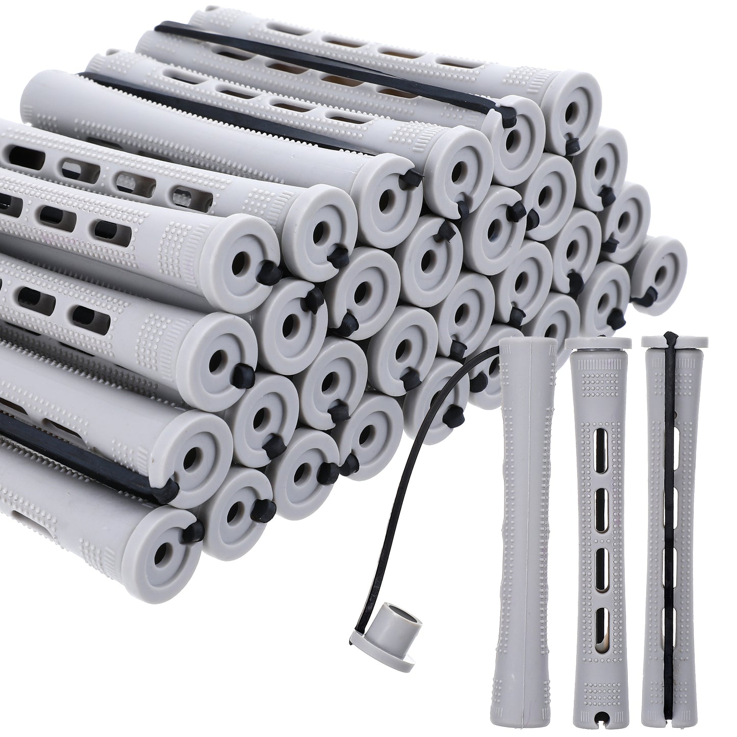 Classicseali 30PCS Perm Rollers, Perm Rods for Black Women Bangs, Small Perm Rods DIY Hair Tools, Used to Create Different Types of Hairstyles at Home and Salon, Such as Curly and Wavy Hair, Gray