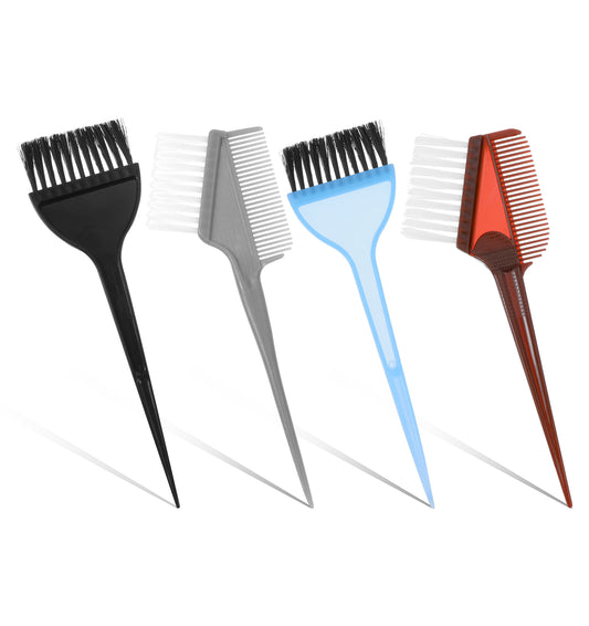 Tint Brush, 4 Pcs Dye Brush Hair Colour Brushes for Women, Stylish Beginners, Tint, Paint, Dye, Salon Home DIY Use (2 Types, 4 Colors)