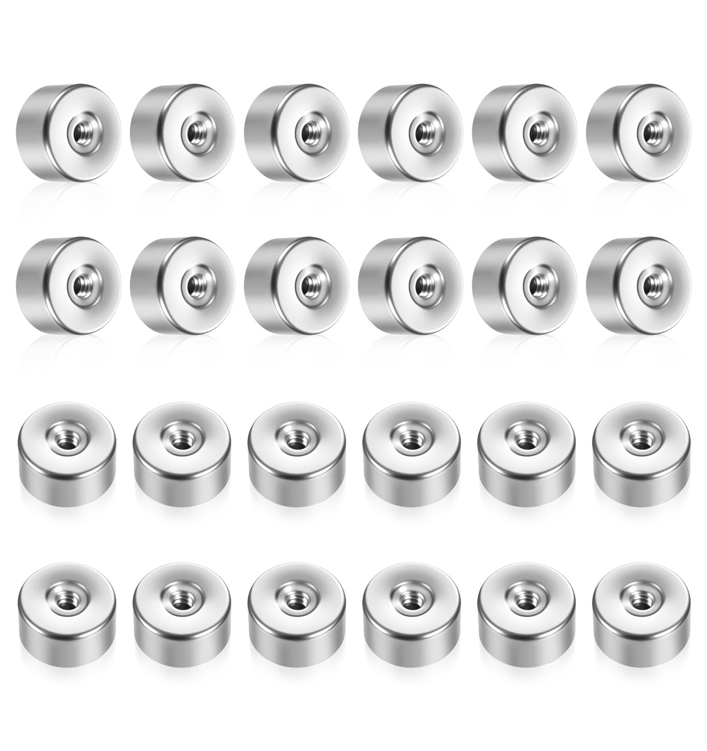 24 Pcs Flat Backs for Earrings, Stainless Steel Flat Earring Backs for Stud