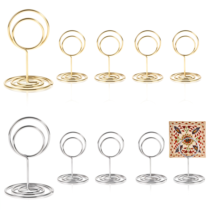 oruola 10 Pcs Photo Holders for Tables,Table Number Holders,Place Card Holders Stands,Metal Wire Picture Holder Stands, Menu Clips for Place Cards Memo Photo Menu Wedding Anniversary Party
