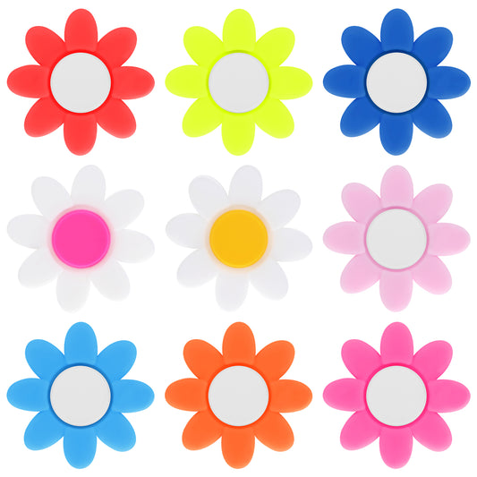 oruola 9pcs Tennis Dampener for Racket, Soft Silicone Tennis Racquet Vibration Dampeners,Flowers Shape Tennis Vibration Dampeners for Tennis Racquet for Strings and Tennis Gift,Multicolor
