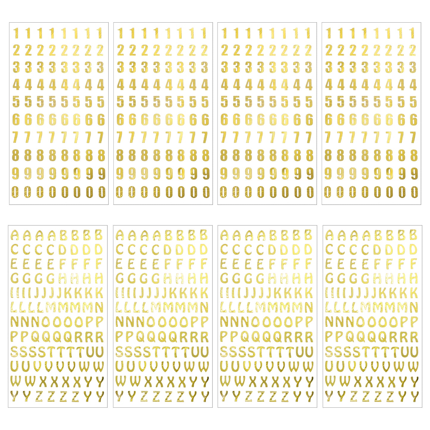 Oruola 8 Sheets Gold Letter Stickers,Gold Alphabet Number Stickers,Self-Adhesive Glitter Letter Number Stickers for DIY Craft Art Scrapbooks Greeting Cards Bulletin Boards Classroom Home Decor (Gold)