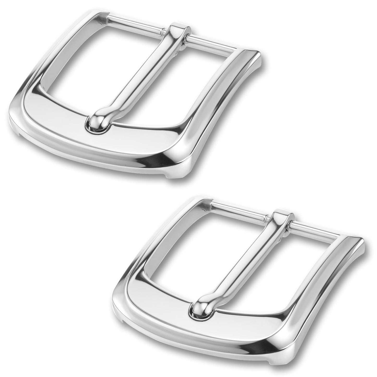 Classicseali 2pcs Belt Buckle Replacement, Heavy Duty Single Prong Square Metal Belt Buckles for Men, 38-40 mm (1.5In -1.6In) Replacement Belts Buckle for Men Women Silver